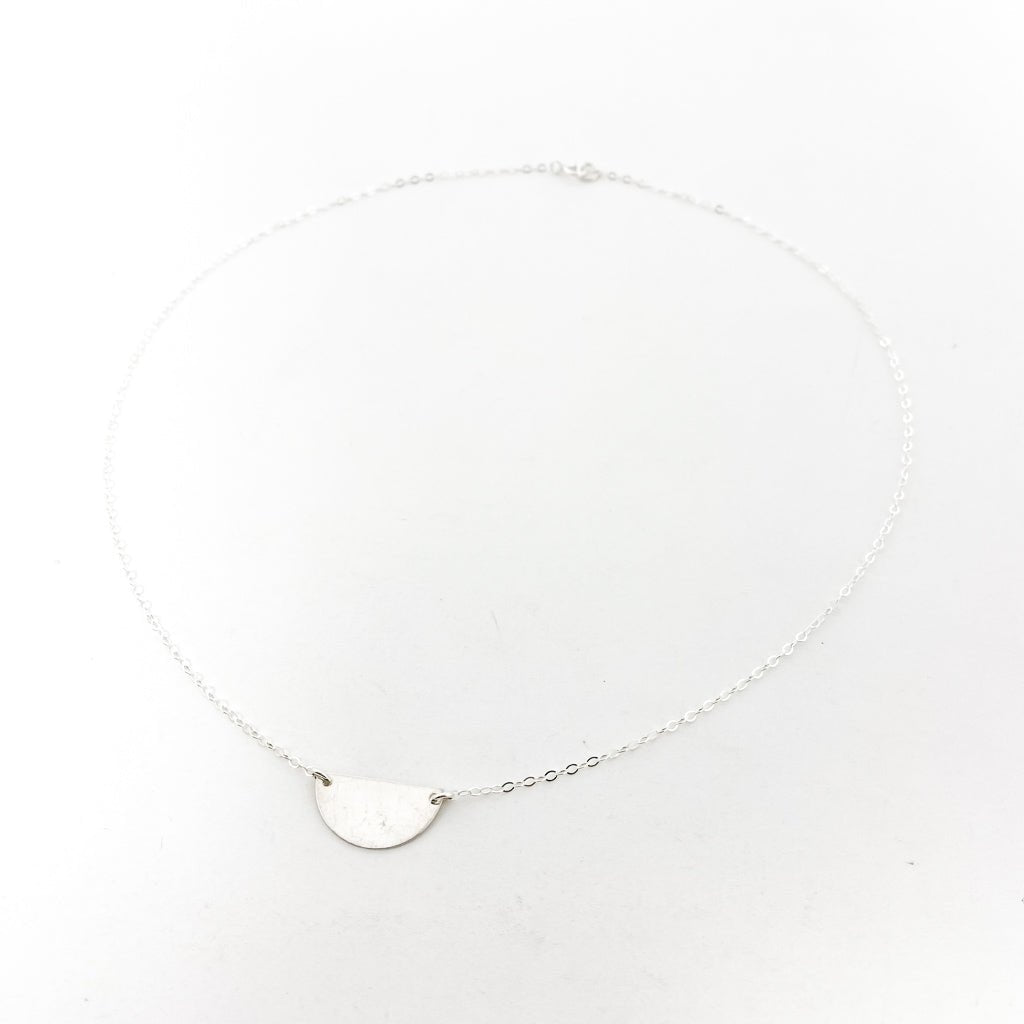 Vivian Dainty Semicircle Disc Necklace - MTT Collective