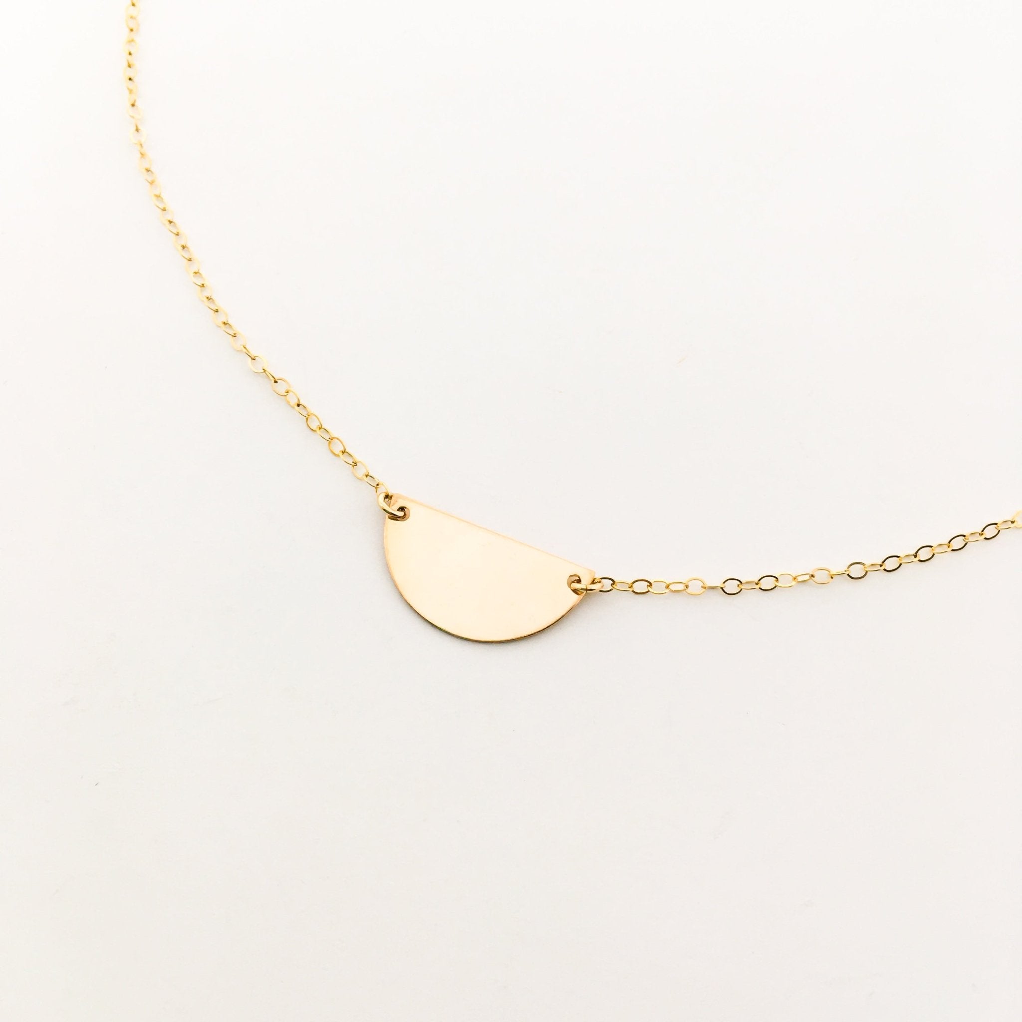 Vivian Dainty Semicircle Disc Necklace - MTT Collective