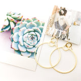 Zoe Brushed Hanging Hoop Earrings - MTT Collective