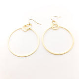Zoe Brushed Hanging Hoop Earrings - MTT Collective
