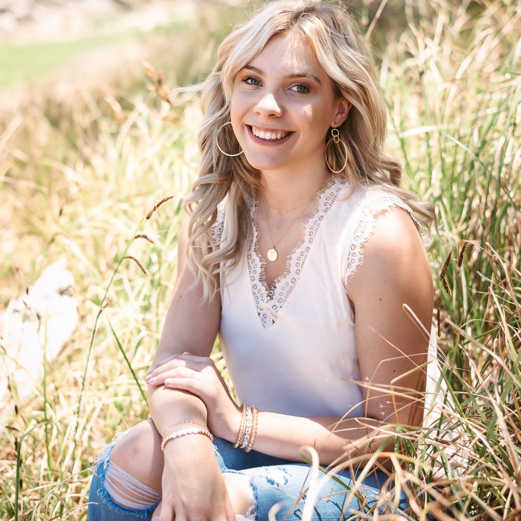 Zoe Brushed Hanging Hoop Earrings - MTT Collective