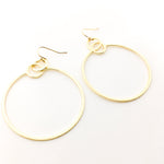 Zoe Brushed Hanging Hoop Earrings - MTT Collective
