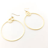 Zoe Brushed Hanging Hoop Earrings - MTT Collective